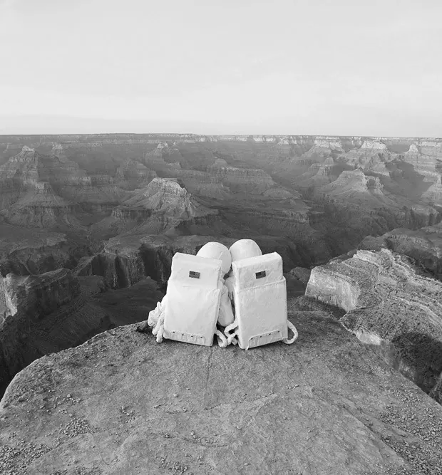 Monochrome Landscape with Sculptural Objects