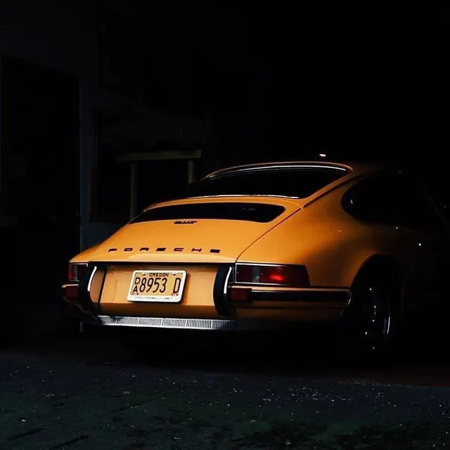Vintage Porsche in Night Setting