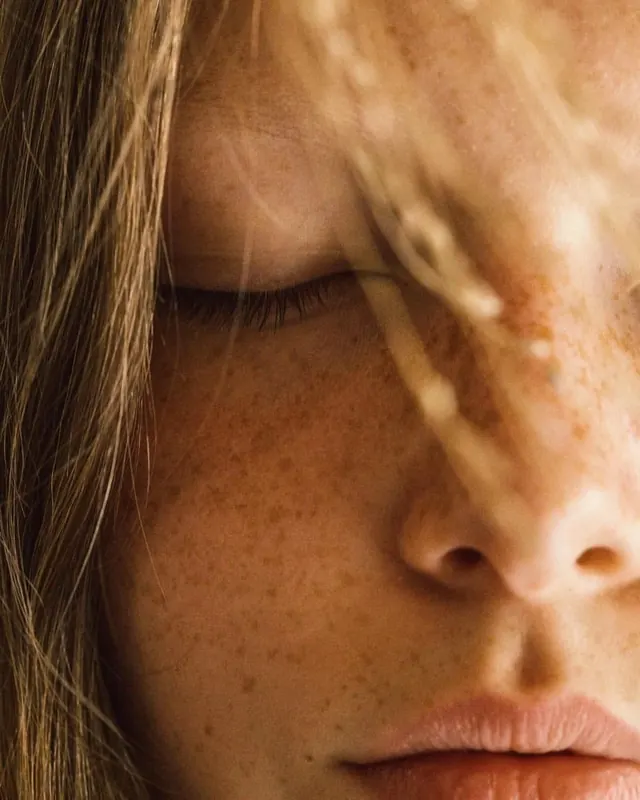 Close-up Portrait with Texture Overlay