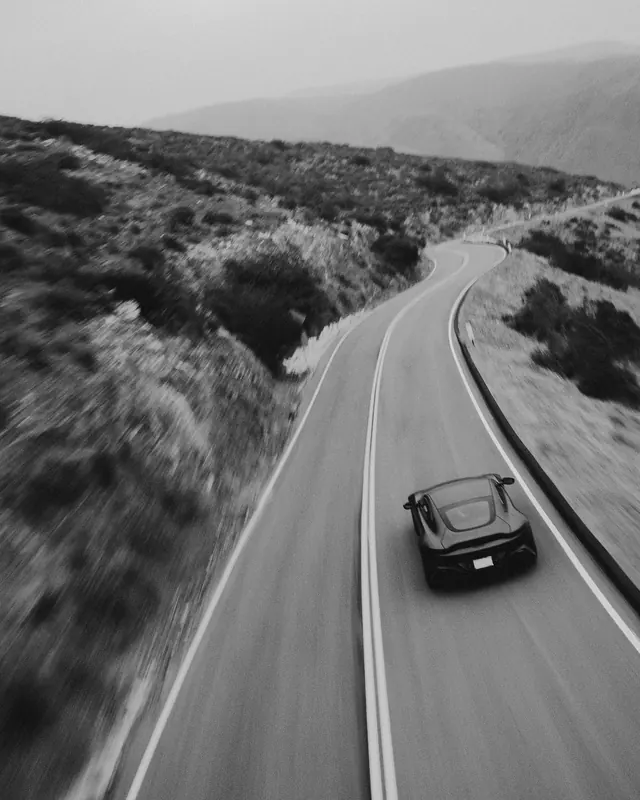 Black and White Mountain Road Motion