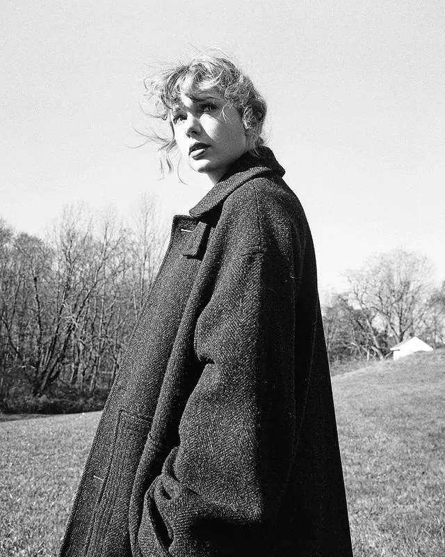 Black and White Portrait in Textured Coat