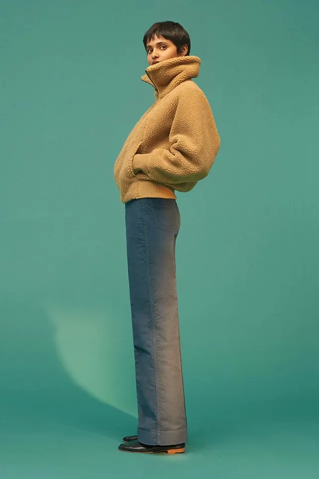 Model in Oversized Knitwear
