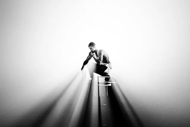 Motion Blur Figure in White Space