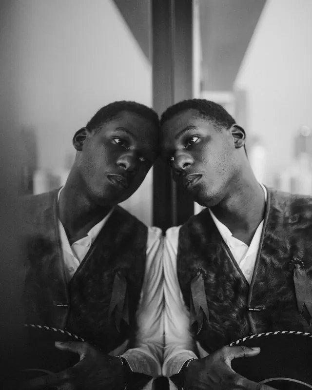 Black and White Portrait of Two Men