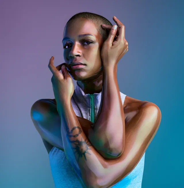 Portrait of a Woman with Tattoos