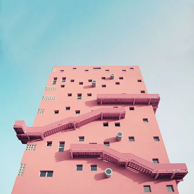 Pink Architectural Building