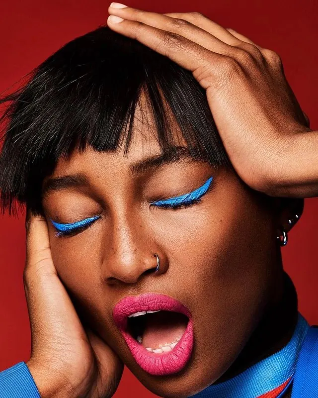 Close-up Portrait with Vibrant Makeup