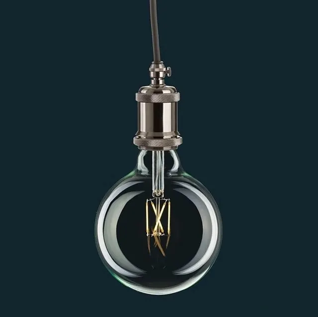 Vintage filament bulb pendant, photographic, dark