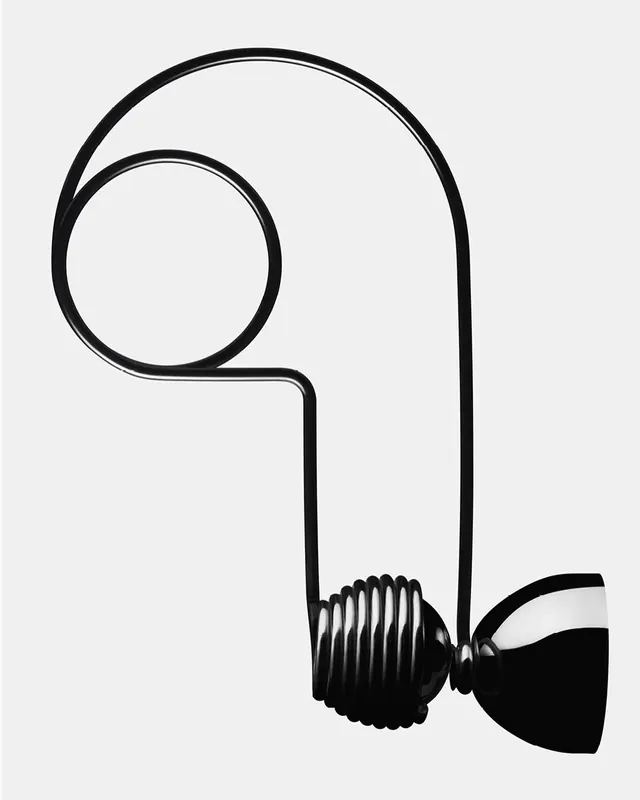 Minimalist black metal wall lamp, minimal, monochrome, monochrome