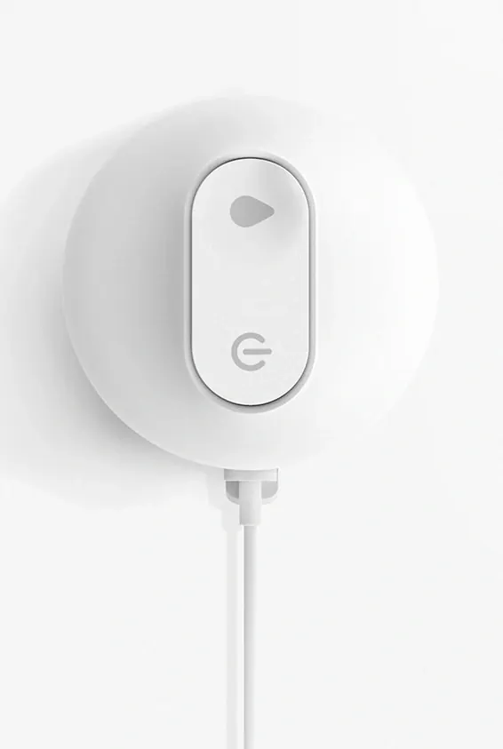 Minimal white wall-mounted toggle device, minimal, light