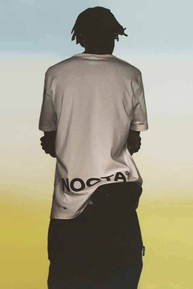 NOCTA t-shirt back view, photographic, light