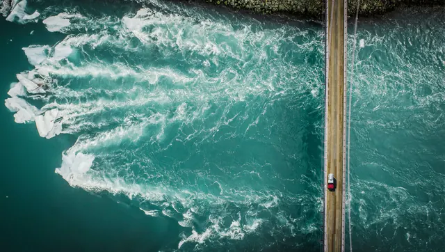 Aerial Ocean and Pier View