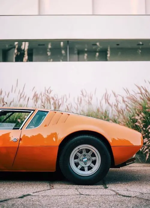 Orange Vintage Car Exterior