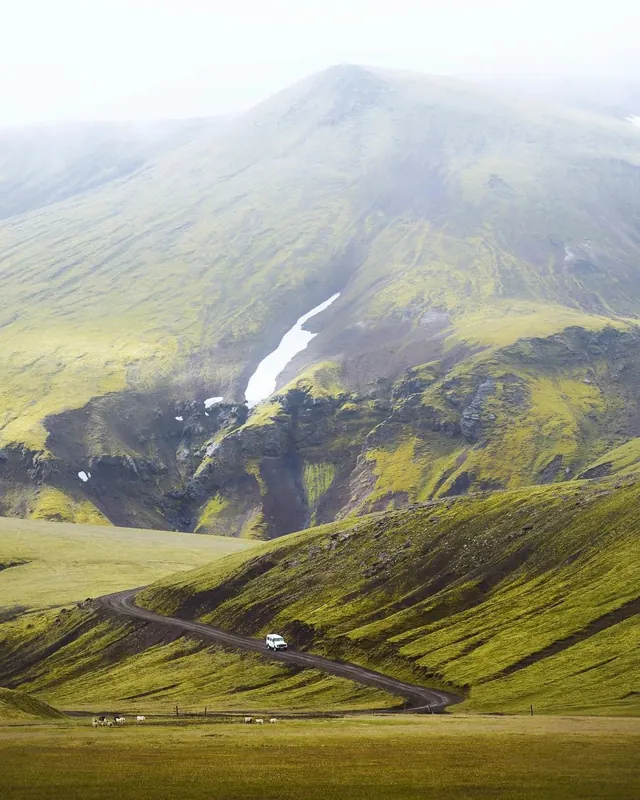 Mountain Landscape with Waterfall