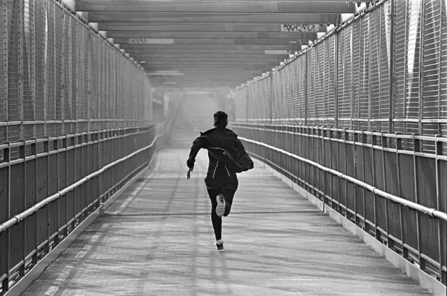 Monochrome Industrial Corridor