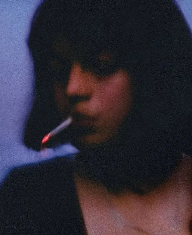 Grainy Portrait with Cigarette
