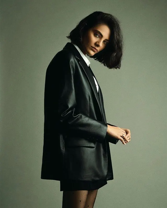 Portrait of a woman in a black blazer
