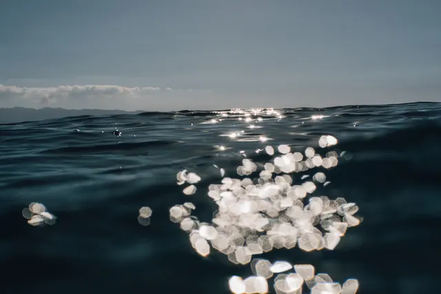 Ocean Surface with White Foam