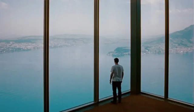 Person looking out at a coastal landscape