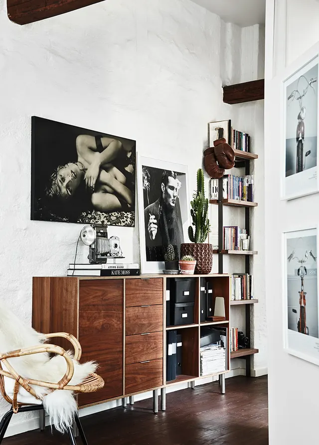 Interior Design Mockup with Furniture and Art