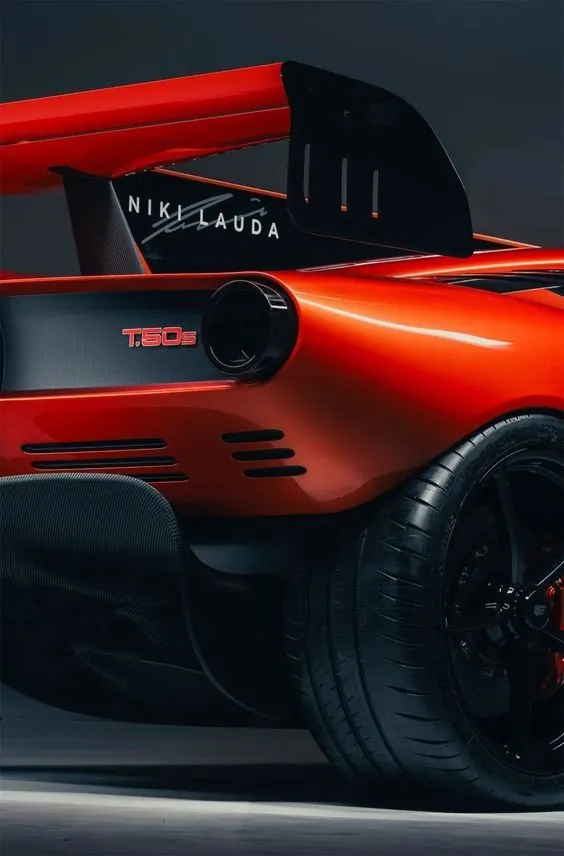 Gordon Murray T.50s Niki Lauda rear detail, photographic, technical, vibrant