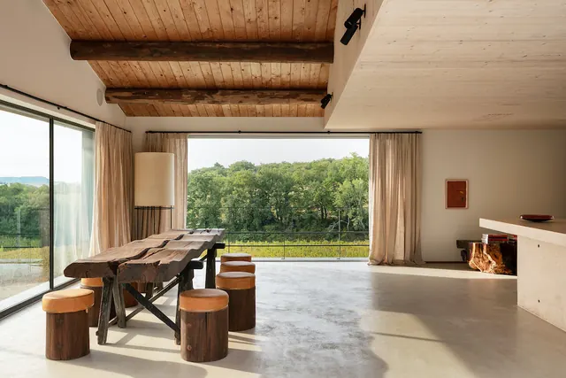 Modern Minimalist Interior with Wood Accents