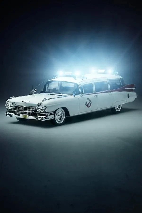Ecto-1 ghostbusters car, photographic, technical, light