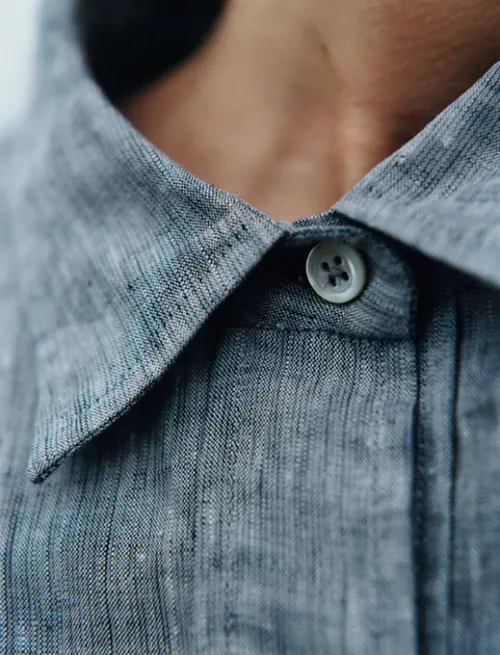 Linen shirt collar macro, photographic, minimal, cool