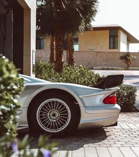 Mercedes CLK GTR rear quarter detail, photographic, luxury, light