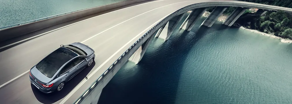 Luxury Sedan on Bridge, photographic, luxury, dark