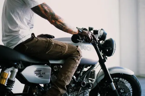 Ducati GT 1000 side profile, minimal, photographic, light
