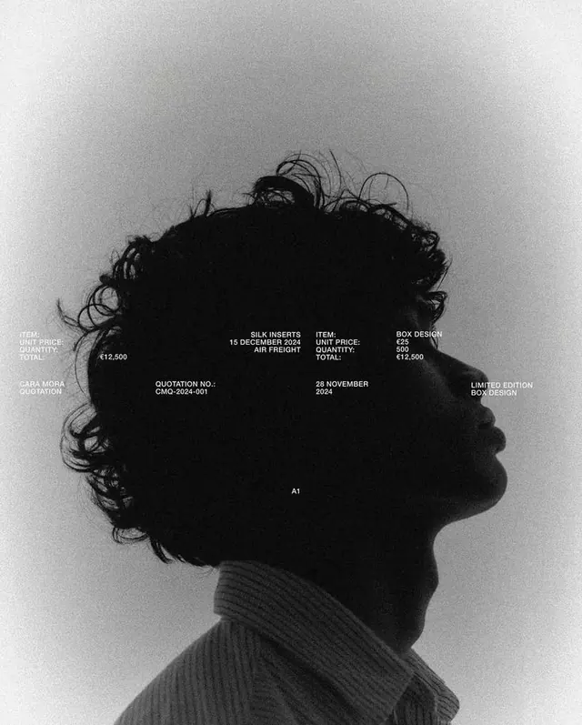 Typography Overlay on Silhouette Portrait, minimal, monochrome, monochrome