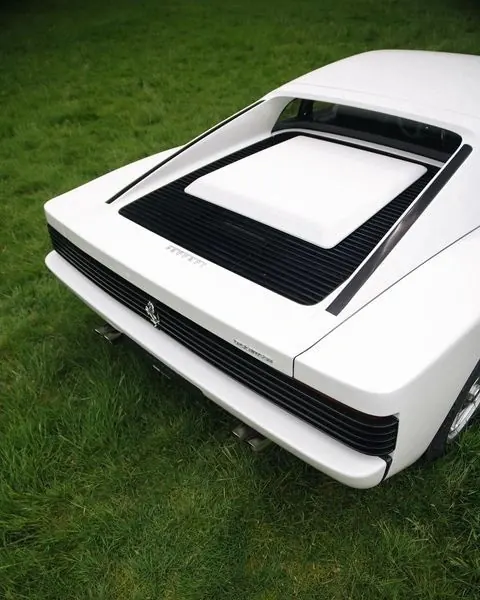 White Classic Car Front View, photographic, minimal, high-contrast