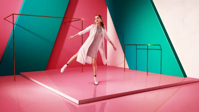 Abstract Geometric Fashion Composition, minimal, geometric, vibrant