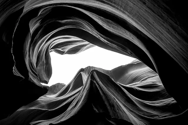 Abstract Fabric Tunnel, monochrome, abstract, monochrome