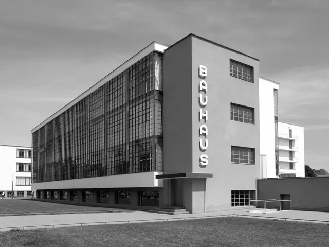 Modernist Architecture with Vertical Typography, minimal, monochrome, monochrome