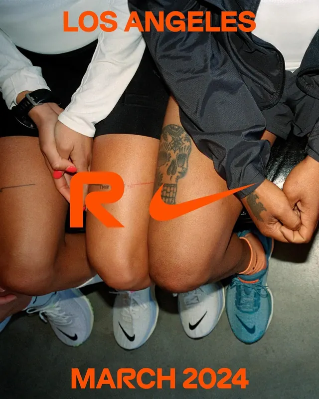 Nike LA runners overhead poster, photographic, editorial, dark