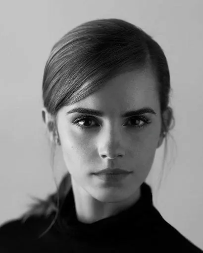 Black and white beauty portrait, photographic, editorial, monochrome