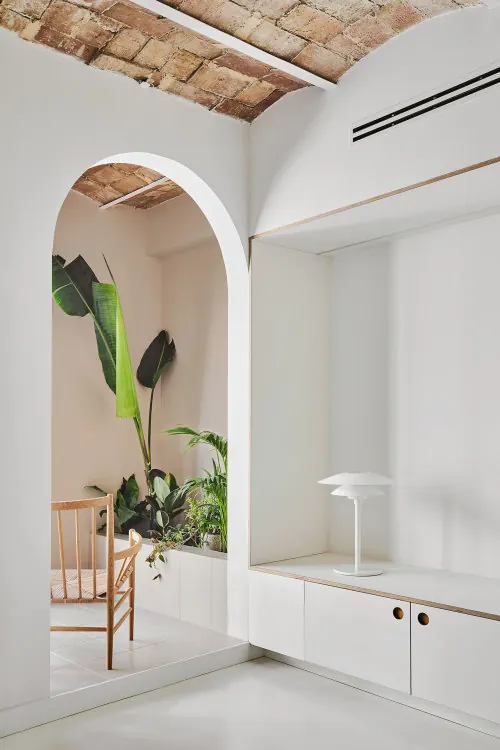 White arch Mediterranean interior, minimal, organic, light