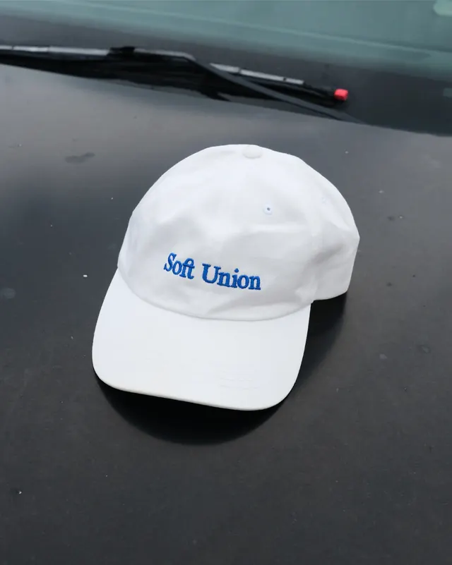 Soft Union embroidered dad cap, minimal, photographic, light