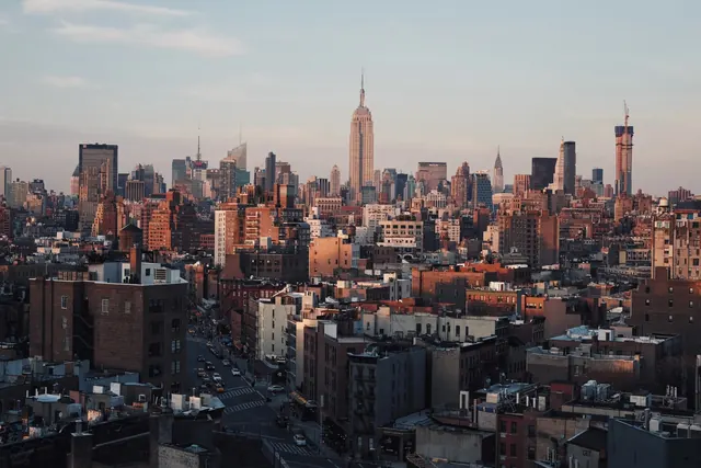 New York City Skyline View, photographic, warm