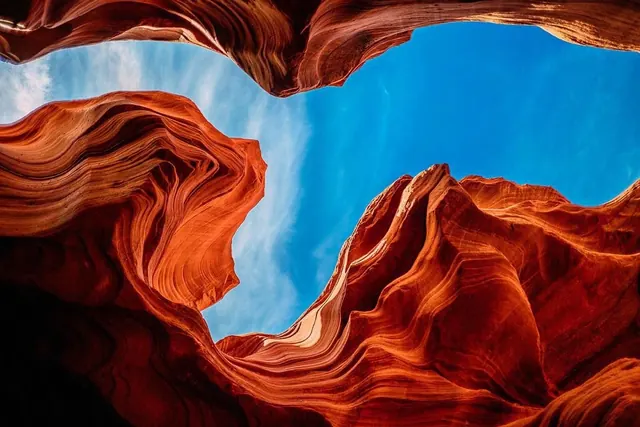 Antelope Canyon Rock Formations, organic, photographic, vibrant