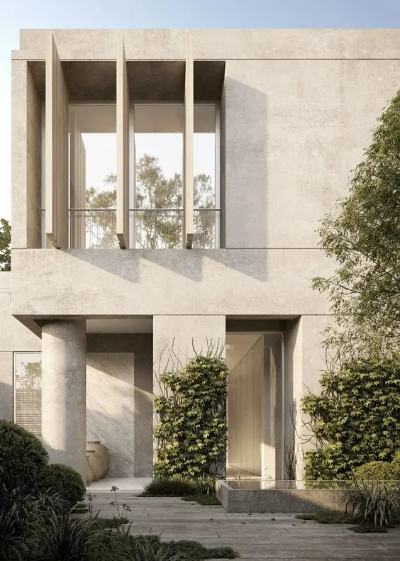 Modernist Architectural Structure, minimal, photographic, muted
