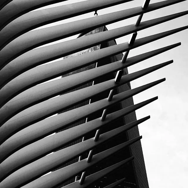 Modern Architectural Facade, minimal, geometric, monochrome