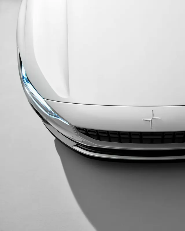 Polestar front detail overhead, minimal, technical, light