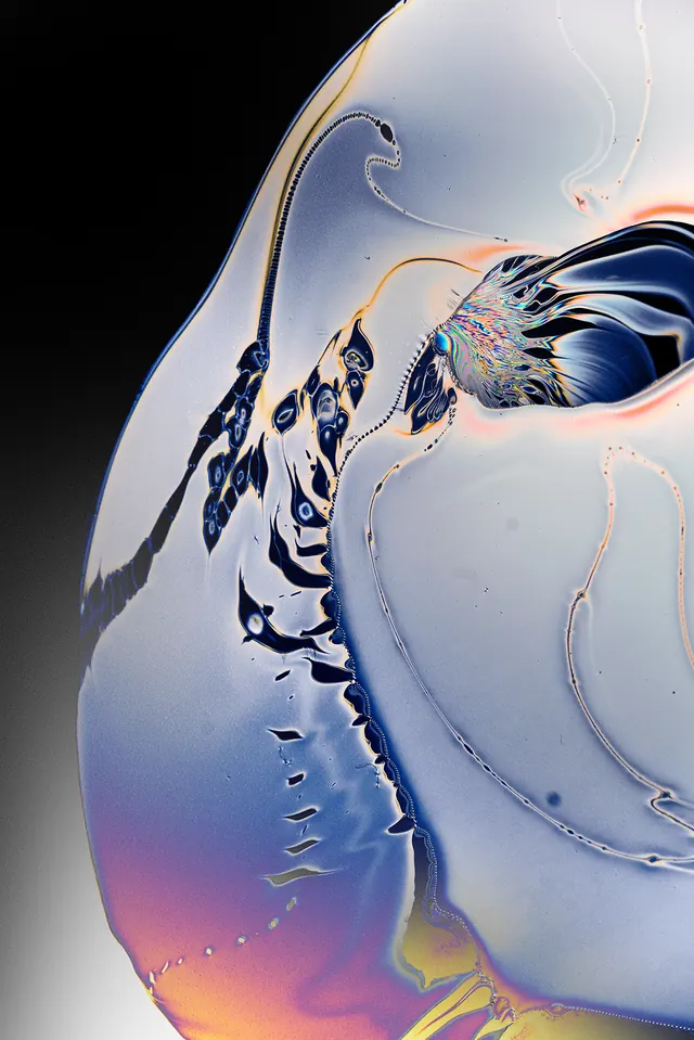 Soap bubble iridescent macro, abstract, photographic, cool
