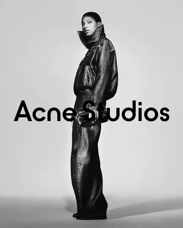 Acne Studios denim campaign portrait, minimal, monochrome, monochrome