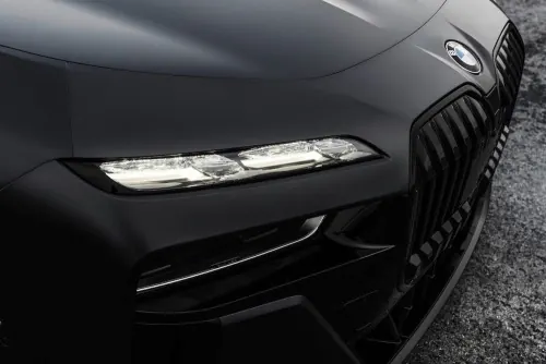 Close-up of a Modern Car Front, luxury, photographic, dark