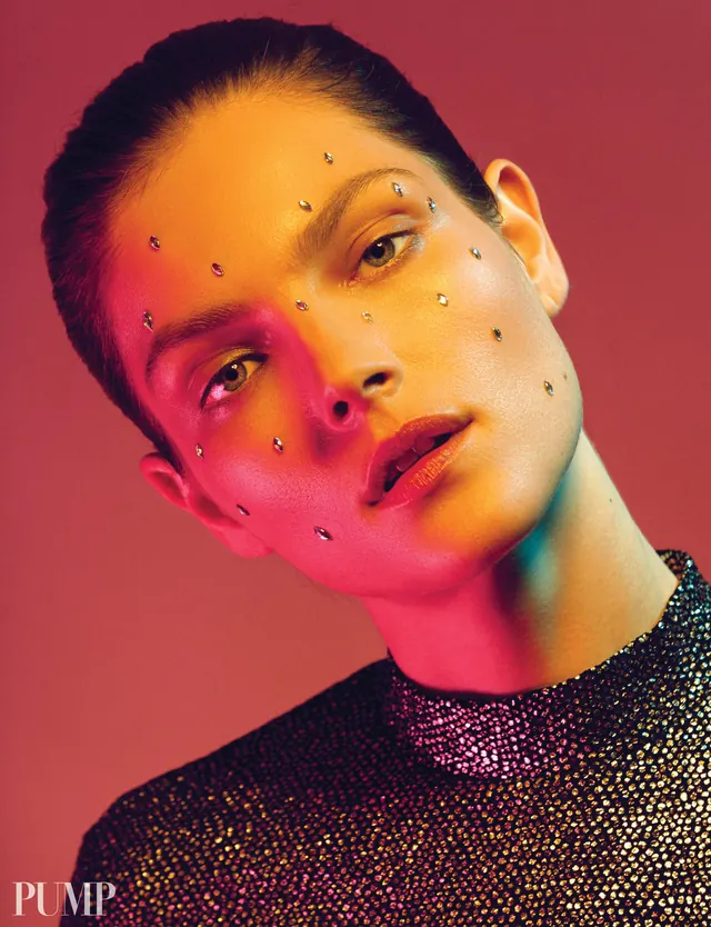Portrait with Glitter and Gradient Lighting