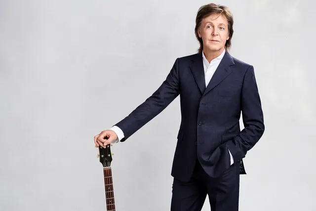 Paul McCartney album announcement portrait, photographic, minimal, monochrome